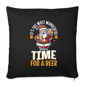 It's the most Wonderful time for a Beer - Sofa pillowcase 17,3'' x 17,3'' (45 x 45 cm) - black - Front