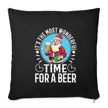 It's the most Wonderful time for a Beer - Sofa pillowcase 17,3'' x 17,3'' (45 x 45 cm) - black - Front