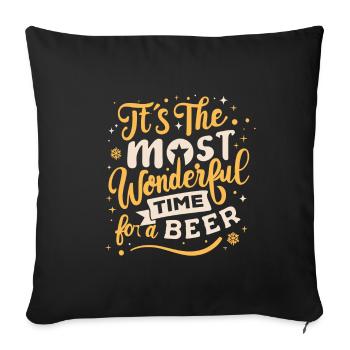 It's the most Wonderful time for a Beer - Sofa pillowcase 17,3'' x 17,3'' (45 x 45 cm) - black - Front
