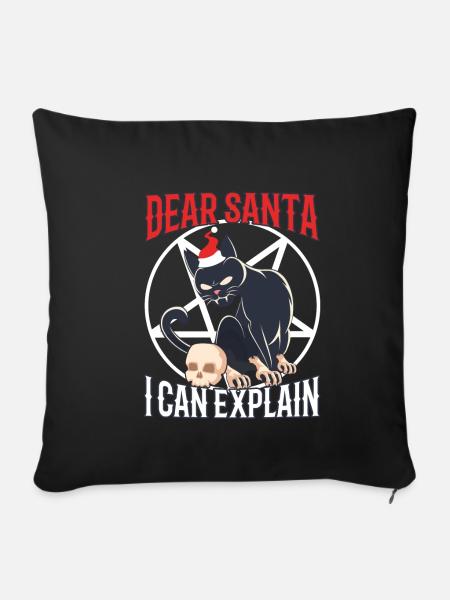 Dear santa i can explain - Sofakissenbezug 45 x 45 cm - Schwarz