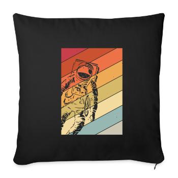 Astronaute Vintage Space Weltall Raumfahrt Weltallf - Housse de coussin décorative 45 x 45 cm - noir - Devant
