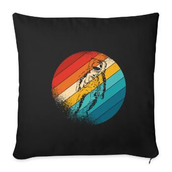 Astronaute Vintage Space Weltall Raumfahrt Astronau - Housse de coussin décorative 45 x 45 cm - noir - Devant