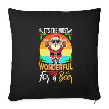 It's the most Wonderful time for a Beer - Sofa pillowcase 17,3'' x 17,3'' (45 x 45 cm) - black - Front