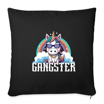 Licorne Gangsta - Housse de coussin décorative 45 x 45 cm - noir - Devant