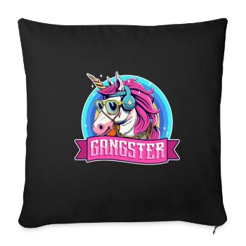 Licorne Gangsta - Housse de coussin décorative 45 x 45 cm - noir - Devant