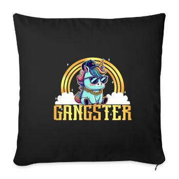 Licorne Gangsta - Housse de coussin décorative 45 x 45 cm - noir - Devant