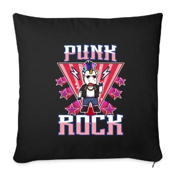Punk Rock Unicorn - Sofa pillowcase 17,3'' x 17,3'' (45 x 45 cm) - black - Front
