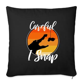 Careful i snap alligator - Sofa pillowcase 17,3'' x 17,3'' (45 x 45 cm) - black - Front