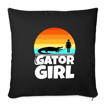 Gator Girl - Housse de coussin décorative 45 x 45 cm - noir - Devant