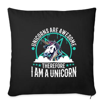 Les licornes sont géniales, donc je suis une licorne - Housse de coussin décorative 45 x 45 cm - noir - Devant
