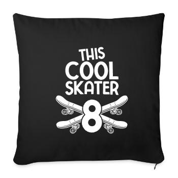 This Cool Skater is 8 Skateboard Longboard Skateve - Sofakissenbezug 45 x 45 cm - Schwarz - Vorne