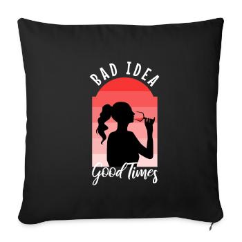 Mauvaise idée, bons moments - Housse de coussin décorative 45 x 45 cm - noir - Devant