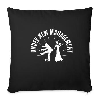 Under New Management groom - Sofa pillowcase 17,3'' x 17,3'' (45 x 45 cm) - black - Front