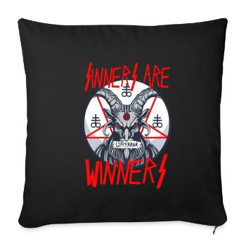 Sinners are Winners - Lifeerror - Sofa pillowcase 17,3'' x 17,3'' (45 x 45 cm) - black - Front