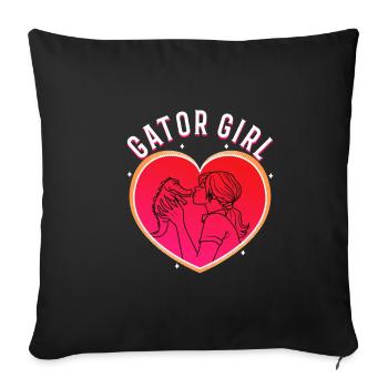 Gator Girl - Housse de coussin décorative 45 x 45 cm - noir - Devant
