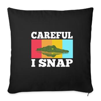 Careful i snap alligator - Sofa pillowcase 17,3'' x 17,3'' (45 x 45 cm) - black - Front