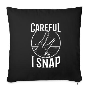 Careful i snap alligator - Sofa pillowcase 17,3'' x 17,3'' (45 x 45 cm) - black - Front