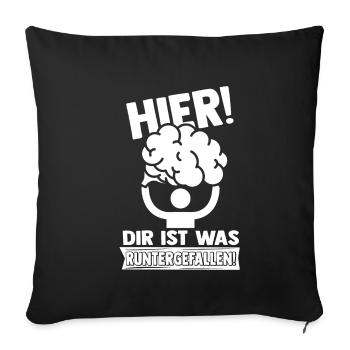 Strich Figur Gehirn Runtergefallen Dummkopf Lustig - Sofakissenbezug 45 x 45 cm - Schwarz - Vorne