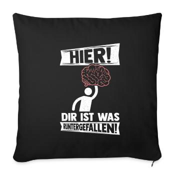 Strich Figur Gehirn Runtergefallen Dummkopf Lustig - Sofakissenbezug 45 x 45 cm - Schwarz - Vorne