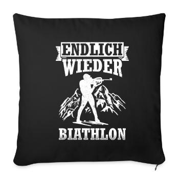 Finally Biathlon Sports Winter Sports Snow B - Sofa pillowcase 17,3'' x 17,3'' (45 x 45 cm) - black - Front