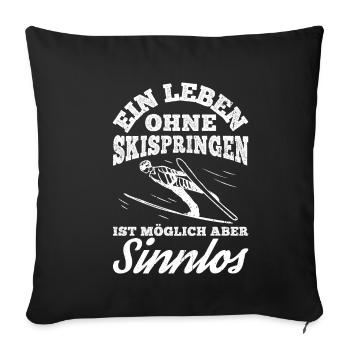 Ski Jumping Ski Flying Ski Holiday Winter Sports Ski S - Sofa pillowcase 17,3'' x 17,3'' (45 x 45 cm) - black - Front