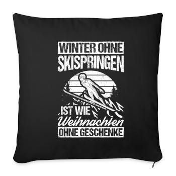 Ski Jumping Ski Flying Competition Winter Sports Skisp - Sofa pillowcase 17,3'' x 17,3'' (45 x 45 cm) - black - Front