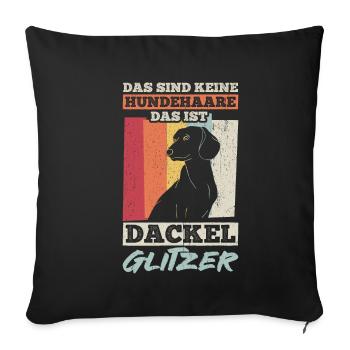 Dachshund, dog walk, dog fan, dog owner, dog dog love - Sofa pillowcase 17,3'' x 17,3'' (45 x 45 cm) - black - Front