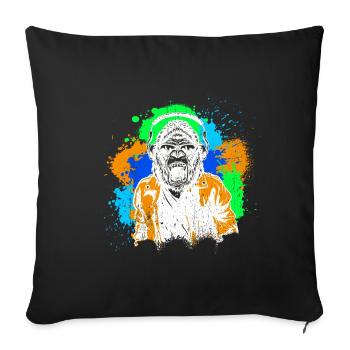 DJ Monkey Music Party Fun Sunglasses Dance Party M - Sofa pillowcase 17,3'' x 17,3'' (45 x 45 cm) - black - Front