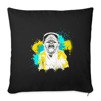 DJ Monkey Music Party Fun Sunglasses Dance Party M - Sofa pillowcase 17,3'' x 17,3'' (45 x 45 cm) - black - Front