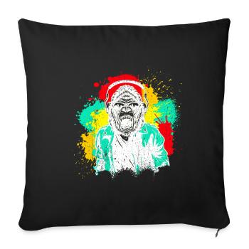 DJ Monkey Music Party Fun Sunglasses Dance Party M - Sofa pillowcase 17,3'' x 17,3'' (45 x 45 cm) - black - Front