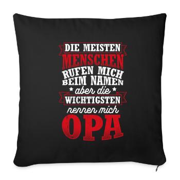 Grandpa Most Important People Family Birthday Sweetheart - Sofa pillowcase 17,3'' x 17,3'' (45 x 45 cm) - black - Front