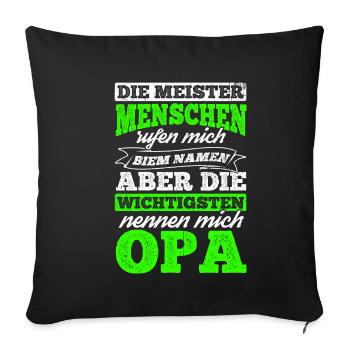 Grandpa Most Important People Family Birthday Sweetheart - Sofa pillowcase 17,3'' x 17,3'' (45 x 45 cm) - black - Front