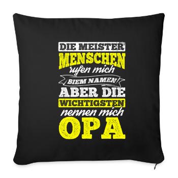 Grandpa Most Important People Family Birthday Grandpa Op - Sofa pillowcase 17,3'' x 17,3'' (45 x 45 cm) - black - Front