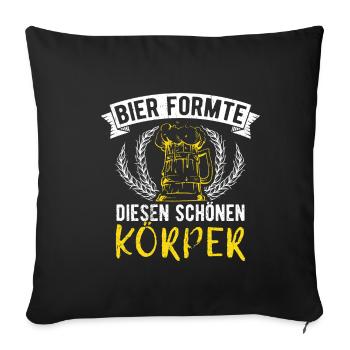Boire de la bière Fête de la bière Boire de l’alcool - Housse de coussin décorative 45 x 45 cm - noir - Devant