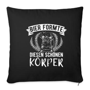 bière boire de la bière plaisir boire fête houblon alcool t - Housse de coussin décorative 45 x 45 cm - noir - Devant