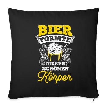 Boire de la bière Fête de la bière Boire de l’alcool - Housse de coussin décorative 45 x 45 cm - noir - Devant