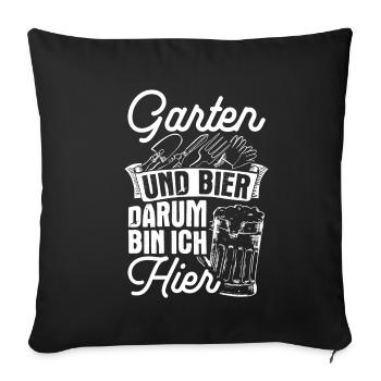 Jardinier Bière Boire Bière Plaisir Boire Tour Buveur de Bière - Housse de coussin décorative 45 x 45 cm - noir - Devant