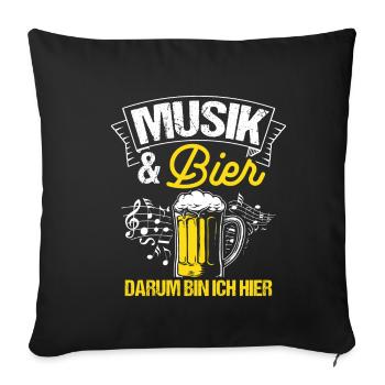 Musique et bière C’est pourquoi je suis là Alcool Musique de fête - Housse de coussin décorative 45 x 45 cm - noir - Devant