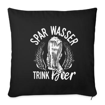 Bière Boire de la bière Bière amusante Beer Pong Alcool Boire de la bière - Housse de coussin décorative 45 x 45 cm - noir - Devant