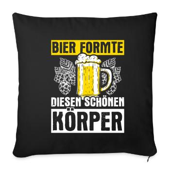 bière boire de la bière plaisir boire fête houblon alcool t - Housse de coussin décorative 45 x 45 cm - noir - Devant