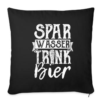 Bière Boire de la bière Bière amusante Beer Pong Alcool Boire de la bière - Housse de coussin décorative 45 x 45 cm - noir - Devant