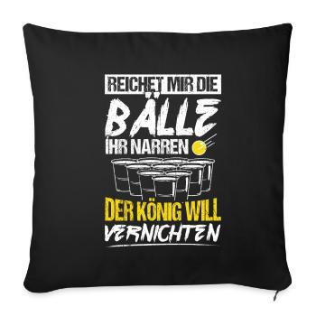 Bière Boire de la bière Plaisir Beer Pong Houblon Boire Boire des boissons - Housse de coussin décorative 45 x 45 cm - noir - Devant