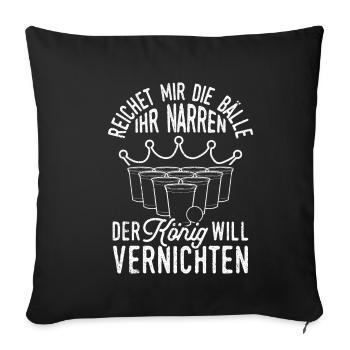 Bière Boire de la bière Plaisir Beer Pong Houblon Boire Boire des boissons - Housse de coussin décorative 45 x 45 cm - noir - Devant