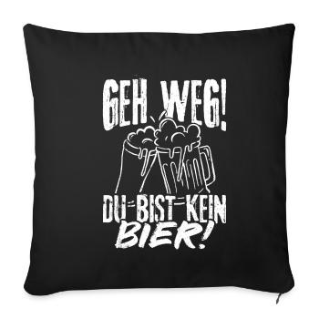 Va-t’en, tu n’es pas une bière, un pub, de l’alcool, de la bière, de la bière - Housse de coussin décorative 45 x 45 cm - noir - Devant