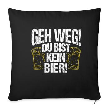 Va-t’en, tu n’es pas une bière, un pub, de l’alcool, de la bière, de la bière - Housse de coussin décorative 45 x 45 cm - noir - Devant