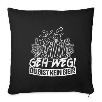 Bière Boire de la bière Pub amusant Alcool Fête Bière Houblon - Housse de coussin décorative 45 x 45 cm - noir - Devant