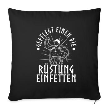Well-groomed to the armor - Sofa pillowcase 17,3'' x 17,3'' (45 x 45 cm) - black - Front