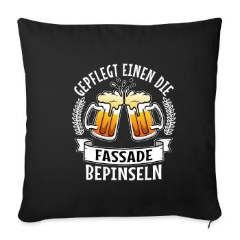 Peinture de la façade avec soin - Housse de coussin décorative 45 x 45 cm - noir - Devant