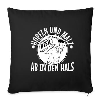 Hops and malt - Sofa pillowcase 17,3'' x 17,3'' (45 x 45 cm) - black - Front