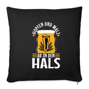 Hops and malt - Sofa pillowcase 17,3'' x 17,3'' (45 x 45 cm) - black - Front